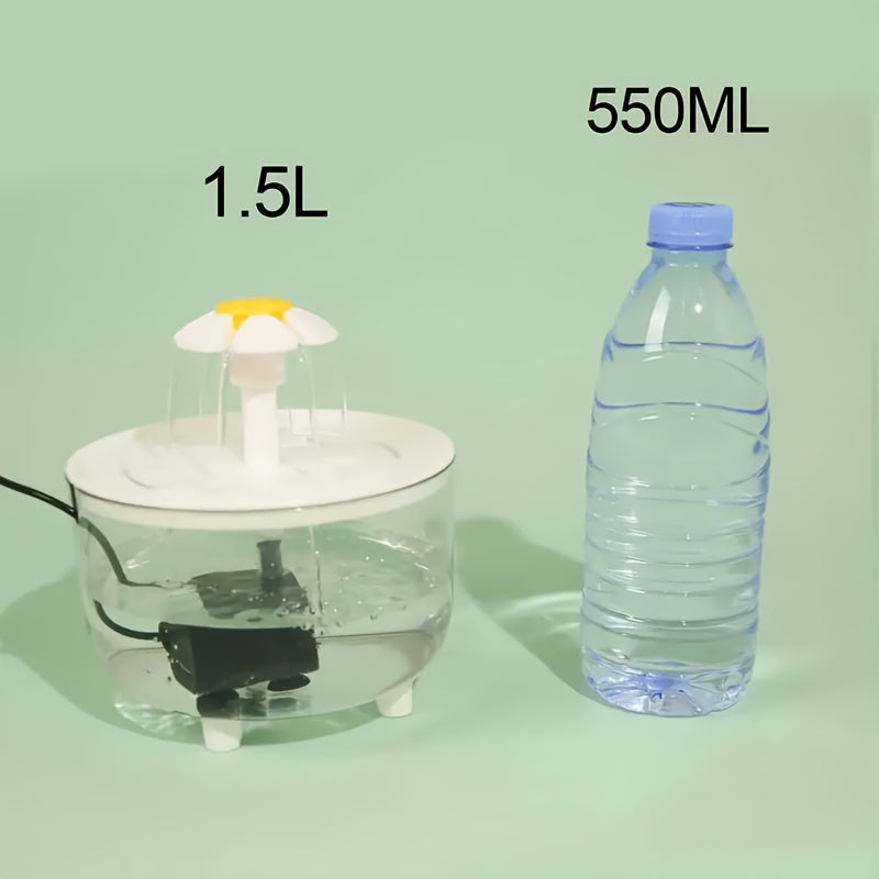 Whisper-Quiet Pet Fountain - Fountains with Automatic Recirculating System, USB Powered, 5V Low Voltage Operation, Food Grade PP Material, No Batteries Required for Cats and Dogs