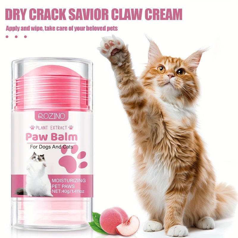 ROZINO Cat Paw Balm - 40g Natural Moisturizing & Repairing Pet Foot Care Stick, Portable, Non-Greasy Formula with Fresh Scent