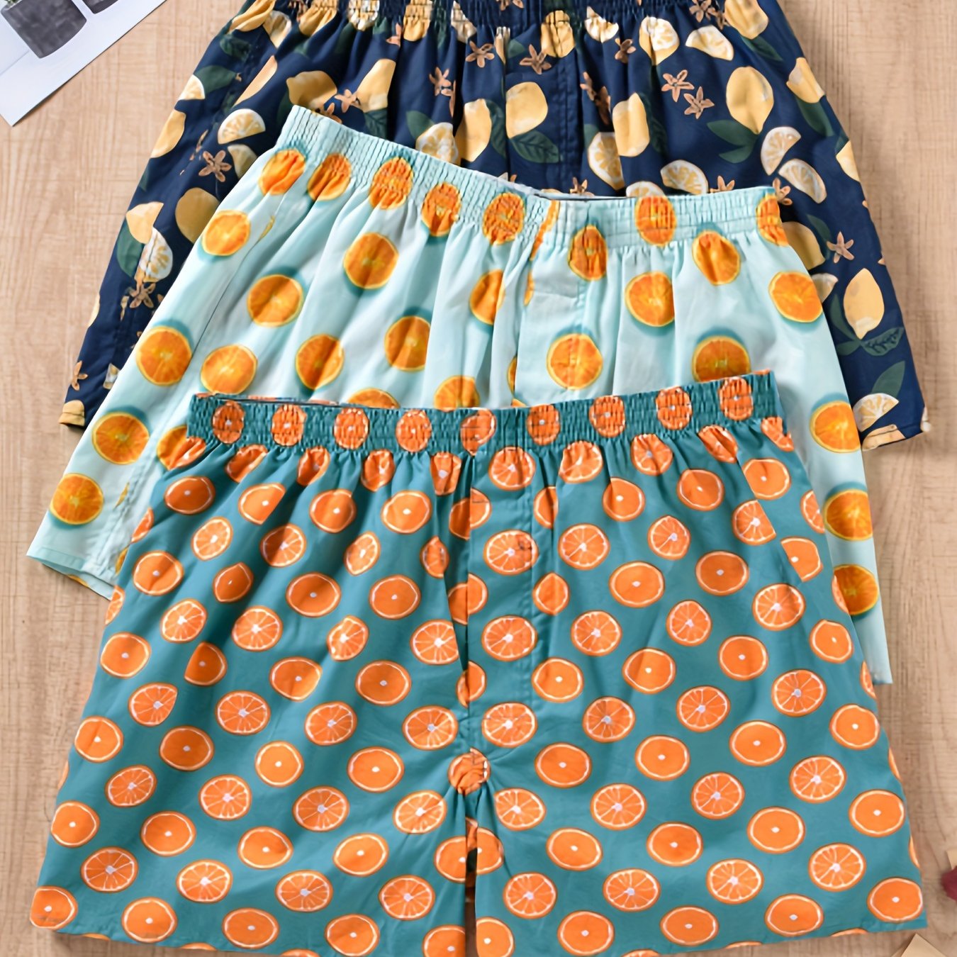 3pcs Men's Vibrant Multicolor Arrow Print Loose-Fit Boxer Shorts - Breathable 100% Cotton Fabric, Ultra-Comfortable, Soft, and Durable Underwear Briefs for Everyday Wear