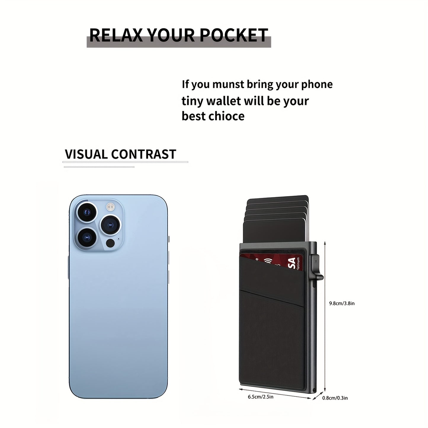 RFID-Secure Aluminum Credit Card Holder - Pop-Up Access, Slim & Lightweight - Perfect Gift for Men