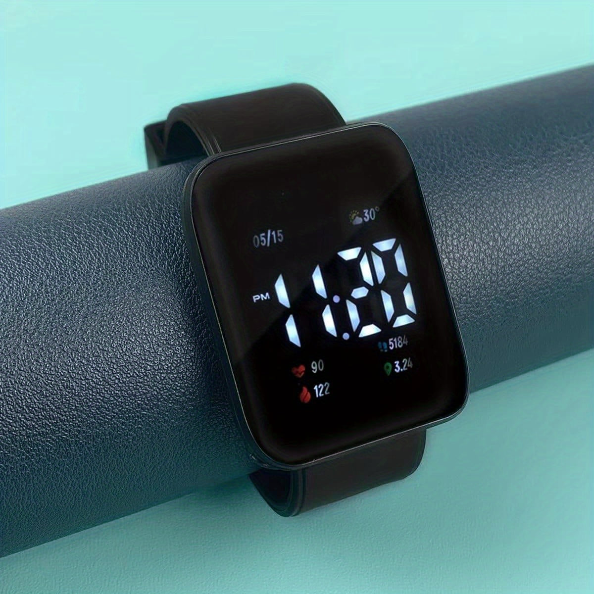 Stylish LED Square Curved Waterproof Watch