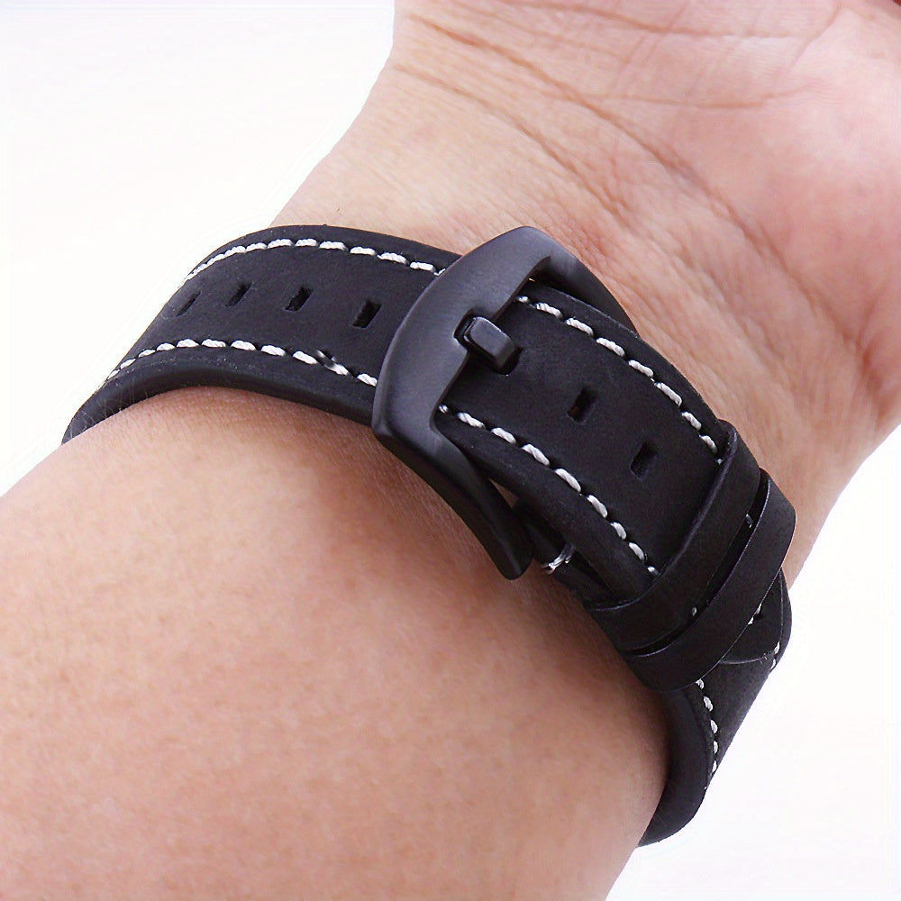 Leather Watch Band, Quick Release Strap, Retro Top Layer Cow Leather, Switch Spring Bar, 20mm, 22mm, 24mm Black Buckle, Ideal Choice For Gifts