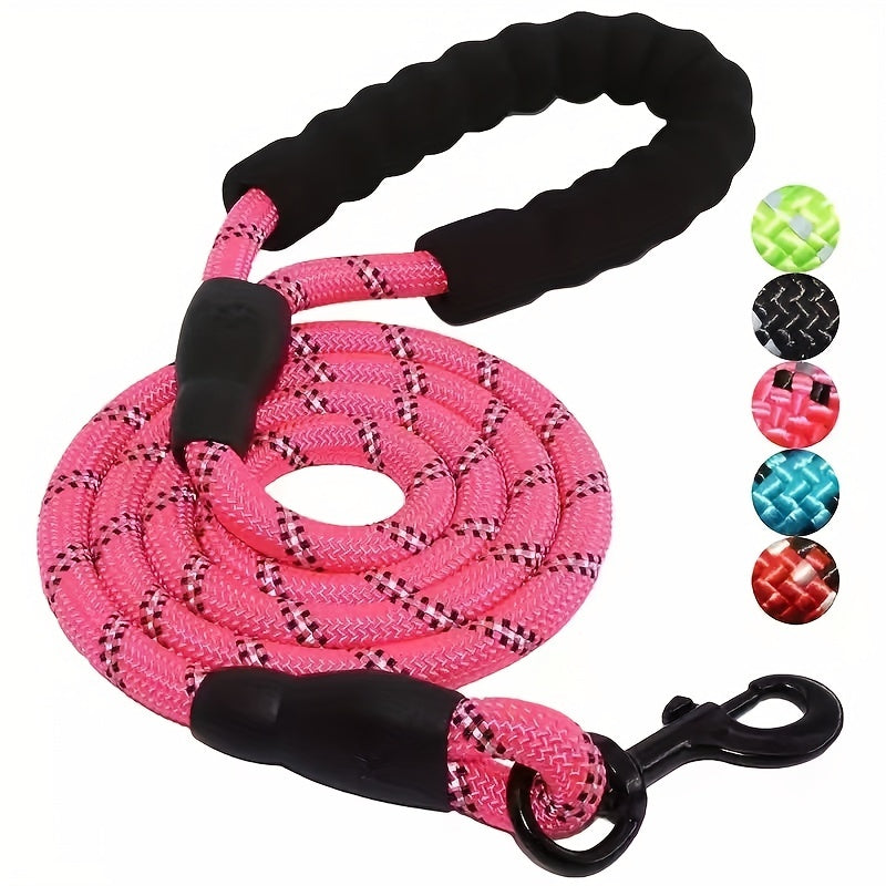 Reflective Dog Leash With Comfortable Padded Handle - Double Heavy Duty Traction Rope For Strong Dogs - Enhance Safety And Control On Walks