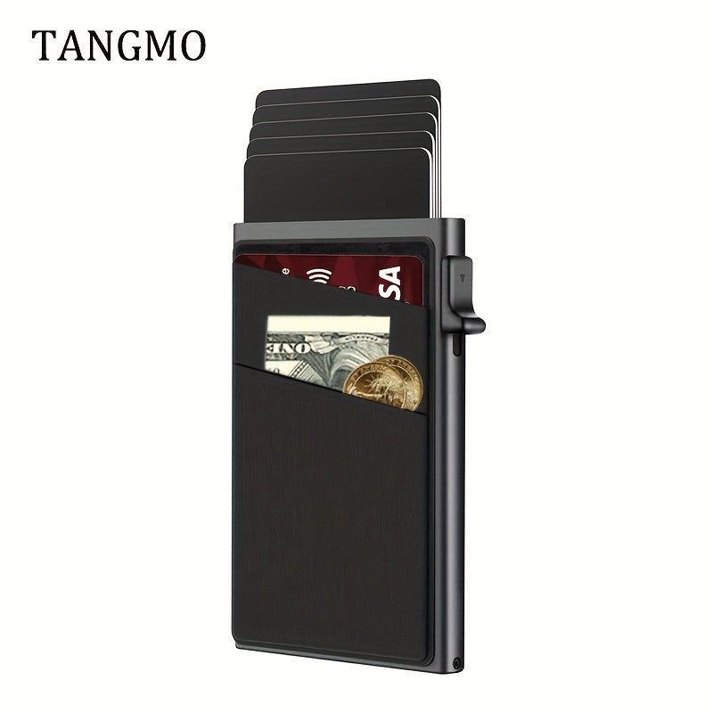 RFID-Secure Aluminum Credit Card Holder - Pop-Up Access, Slim & Lightweight - Perfect Gift for Men