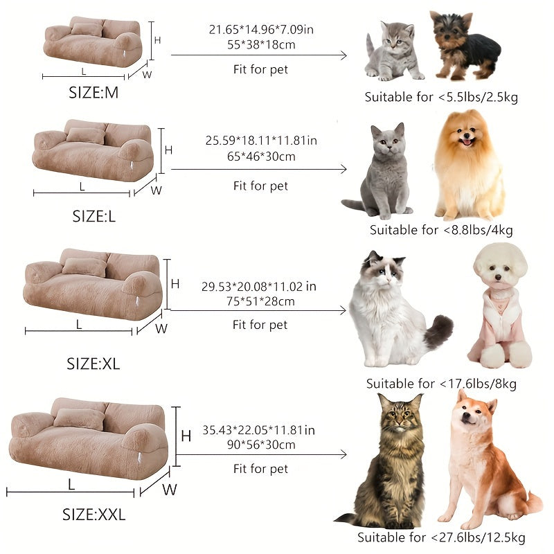 Grey Washable Non-Slip Cozy Winter Pet Bed Cats & Dogs - Soft Fiber Fill Polyest