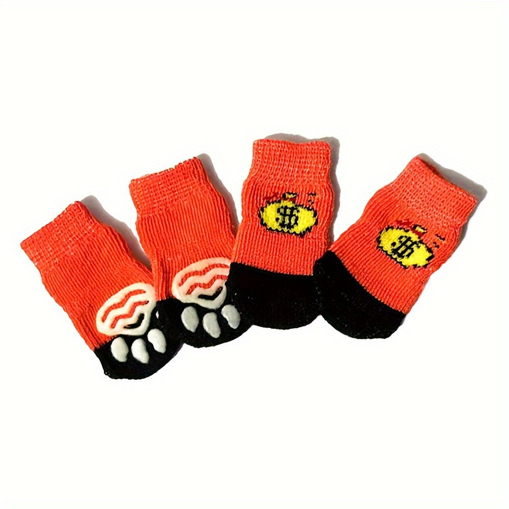 Keep Your Furry Friend Safe with 4pcs Pet Socks for Dogs & Cats!