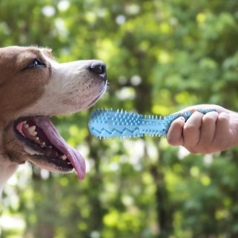 Durable Dog Chew Stick, Toothbrush Tooth Cleaning And Massage - Soft Rubber Pet