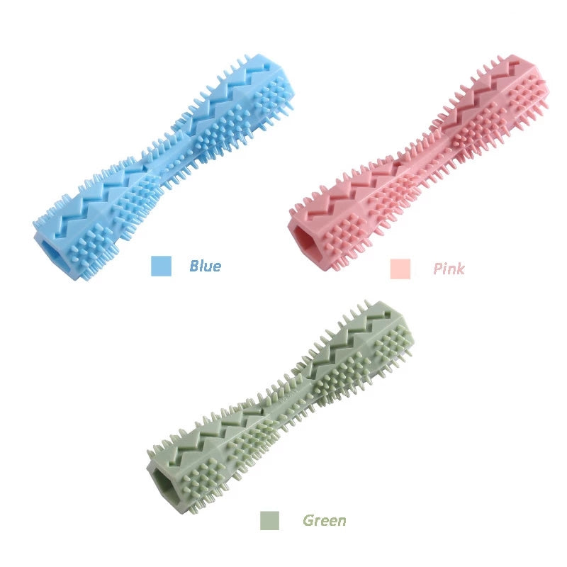 Durable Dog Chew Stick, Toothbrush Tooth Cleaning And Massage - Soft Rubber Pet