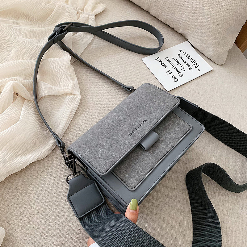 Two Tone Crossbody Bag, Mini Square Flap Purse, Women's Faux Leather Shoulder Bag (7.5*5.9*2.95) Inch