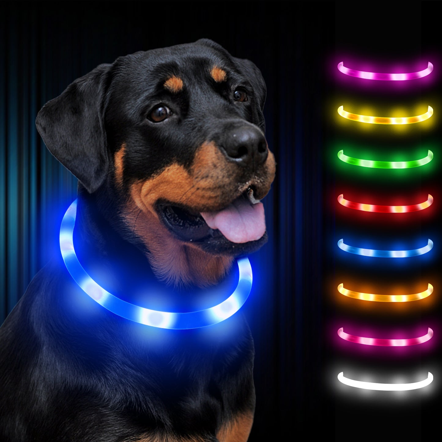 JOYTALE 1pc Light Up The Night With A USB Rechargeable LED Pet Collar - & Adjustable For Dogs & Cats!