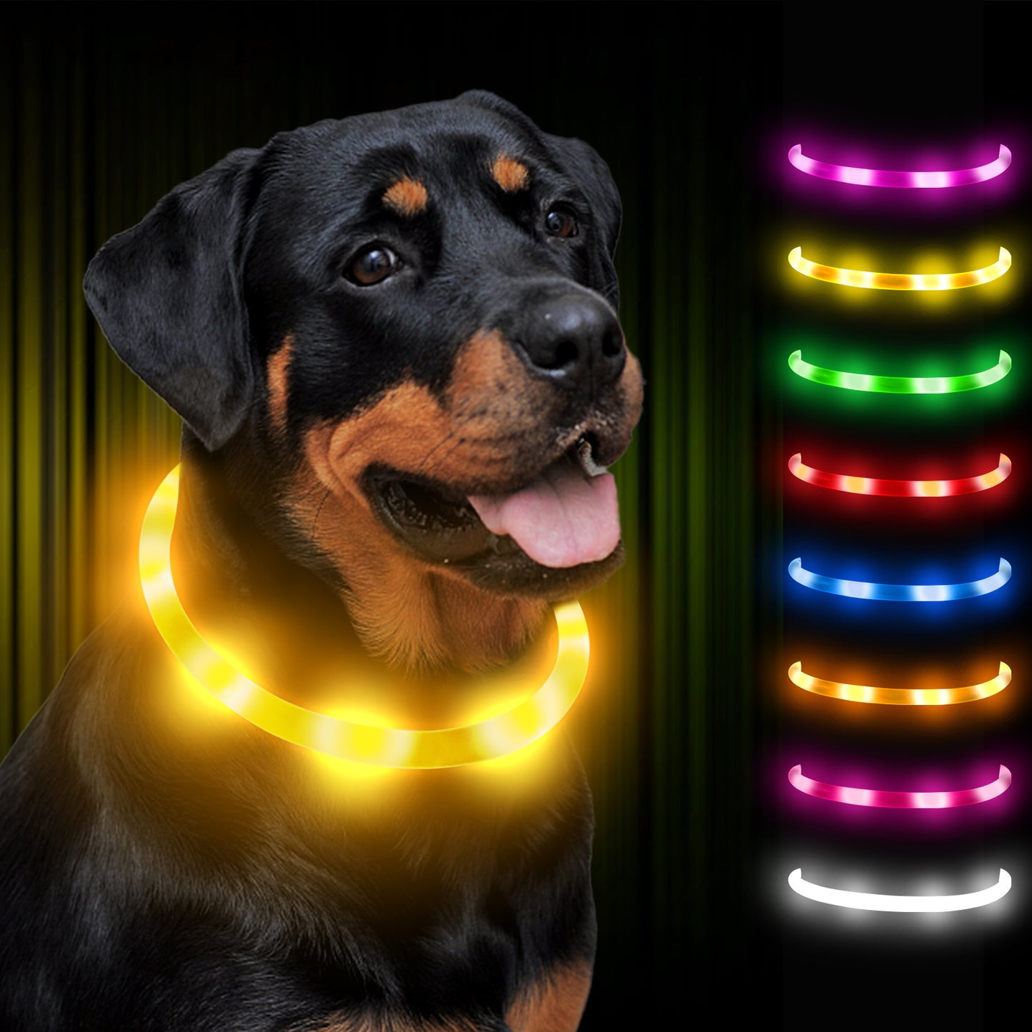 JOYTALE 1pc Light Up The Night With A USB Rechargeable LED Pet Collar - & Adjustable For Dogs & Cats!