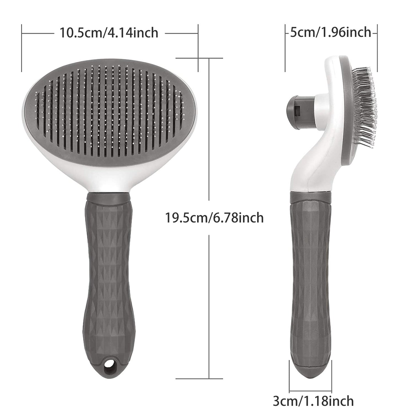 Self-Cleaning Pet Grooming Brush Dogs & Cats - Easy Hair Removal Comb with Soft
