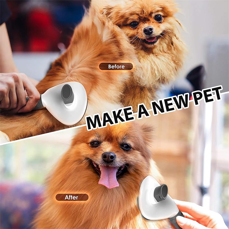 Self-Cleaning Pet Grooming Brush Dogs & Cats - Easy Hair Removal Comb with Soft