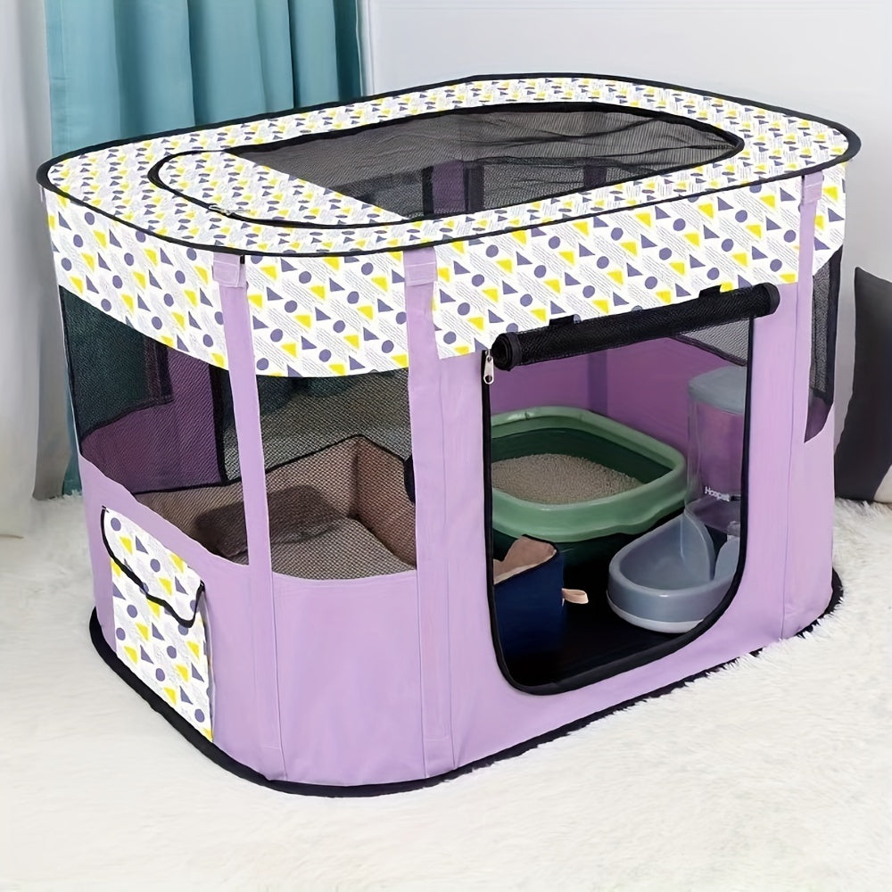 Pet Playpen For Large Dogs, Dog Playpen For Medium Large Dogs/Puppy/Cat/Rabbit/Chick Wit, Cat Playpen Puppy Kitten Playpen Portable Dog Exercise Kennel Indoor Pet Animal Playpen Dog Cat Crate For Outdoor Travel Camping, With