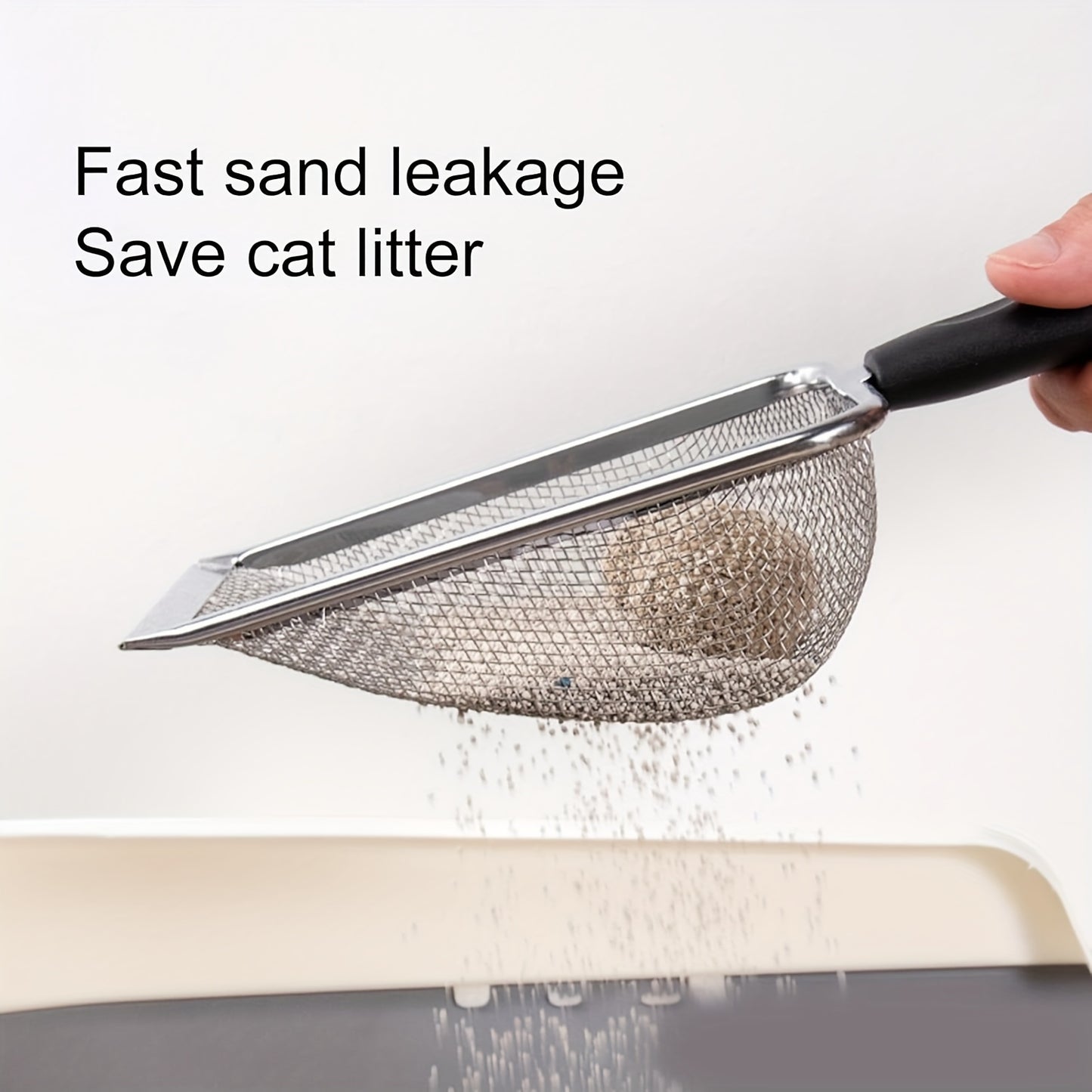 Durable Stainless Steel Cat Litter Scoop - Easy Clean Pet Waste Shovel Cats