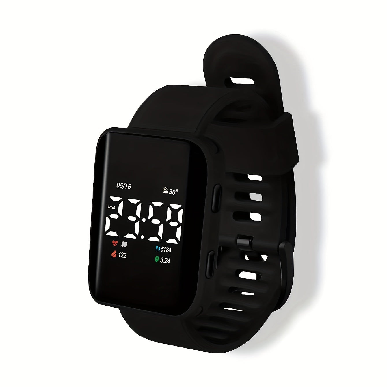 Stylish LED Square Curved Waterproof Watch