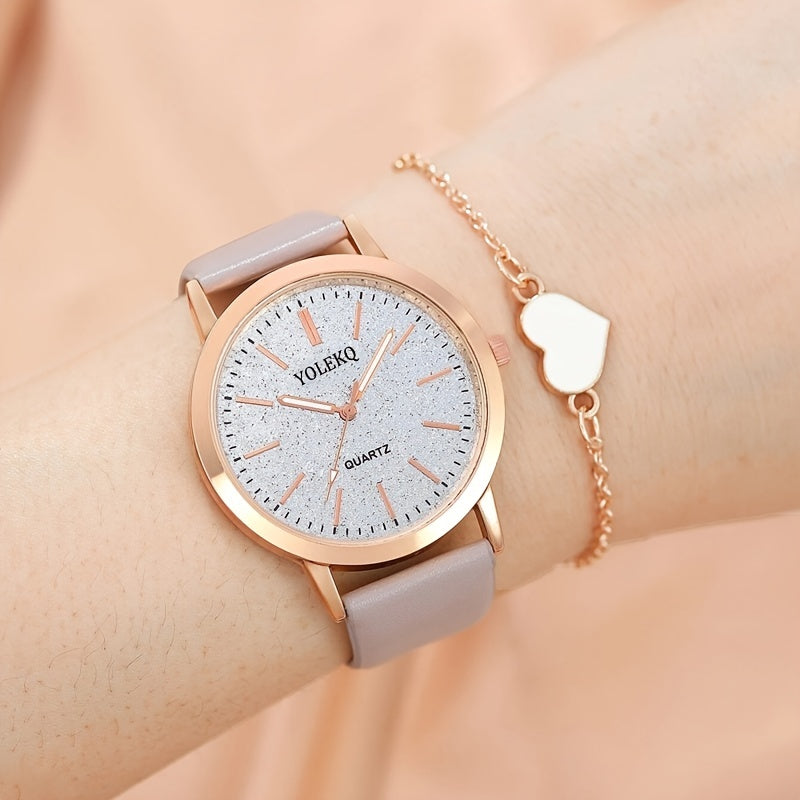 2pcs/Set Quartz Watch Fancy Women Watches Jewelry Sophisticated And Stylish Women Watch