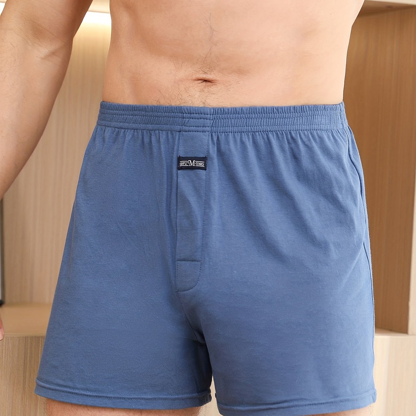 Premium Cotton Men's Plaid Boxers - High-Waist, Button Detail, Comfort Stretch, Easy Care, Casual & Stylish