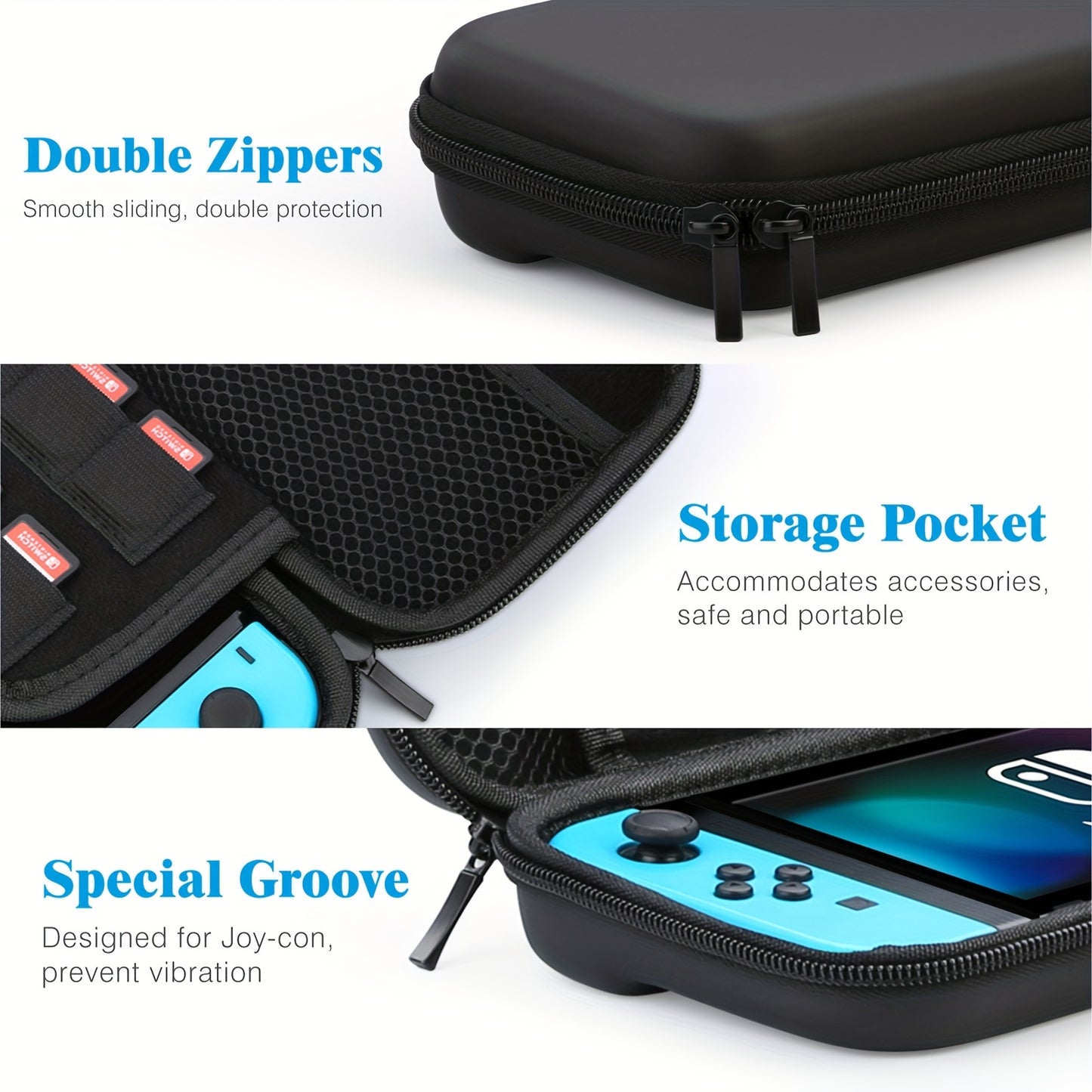 Waterproof Nintendo Switch Carry Case - Durable & Slim-Fit Hard Protection - Secure Storage for Console, Games, Accessories, and Controllers - Perfect for On-the-Go Gamers