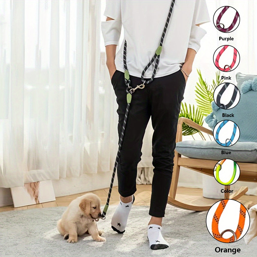 Reflective Hands-Free Dog Leash For Hiking, Walking, And Running - Adjustable Waist And Crossbody Rope For Small And Large Dogs - Bungee Leash For Shock Absorption And Comfort