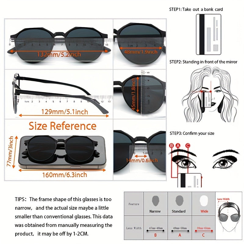 Black Round Frame Classic Casual Sunshade Eyewear