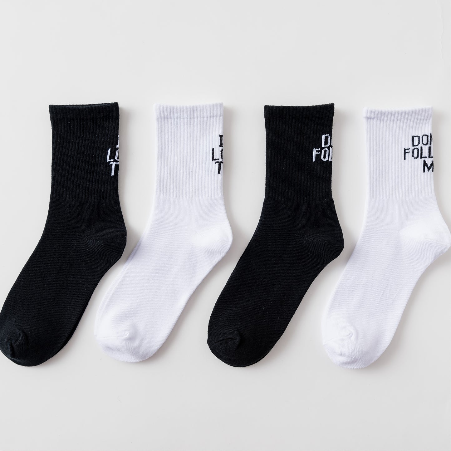 1/3/5 Pairs Autumn Winter Men Funny Humor Word Printed Socks Creative Hip Hop Street Skateboard Unisex Crew Happy Sock