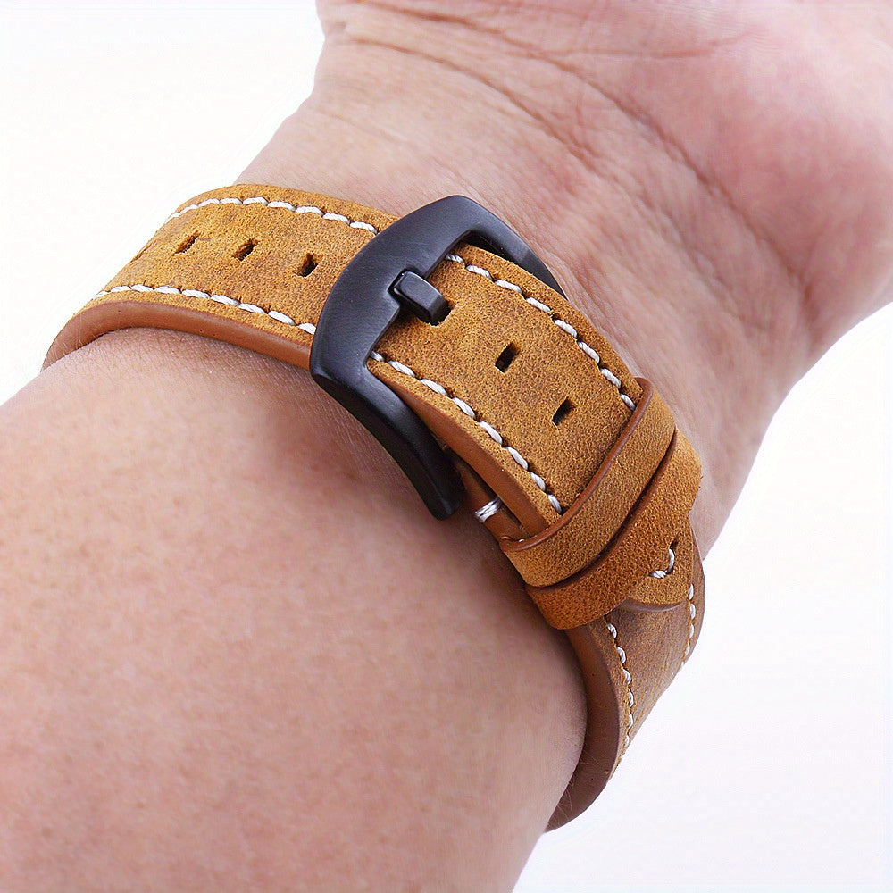 Leather Watch Band, Quick Release Strap, Retro Top Layer Cow Leather, Switch Spring Bar, 20mm, 22mm, 24mm Black Buckle, Ideal Choice For Gifts