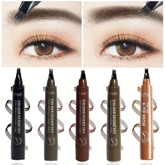 Long-lasting Smooth 4 Split Head Liquid Eyebrow Pencil, Natural And Wild Eyebrow Pencil, Waterproof And Shaping Eyebrow Makeup Tool