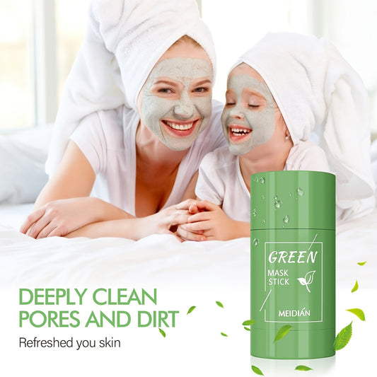 Green Tea Mask Stick - Deep Cleansing and Oil Control for All Skin Types - Moisturizes, Tightens, Perfect for Men and Women