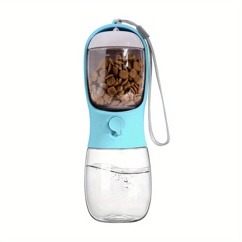 Portable Dog Water Bottle with Food Container - Large Capacity Outdoor Water Dispenser for Dogs, Puppies, and Cats - Perfect for Walking, Hiking, and Travel - Keep Your Pet Hydrated and Nourished on the Go