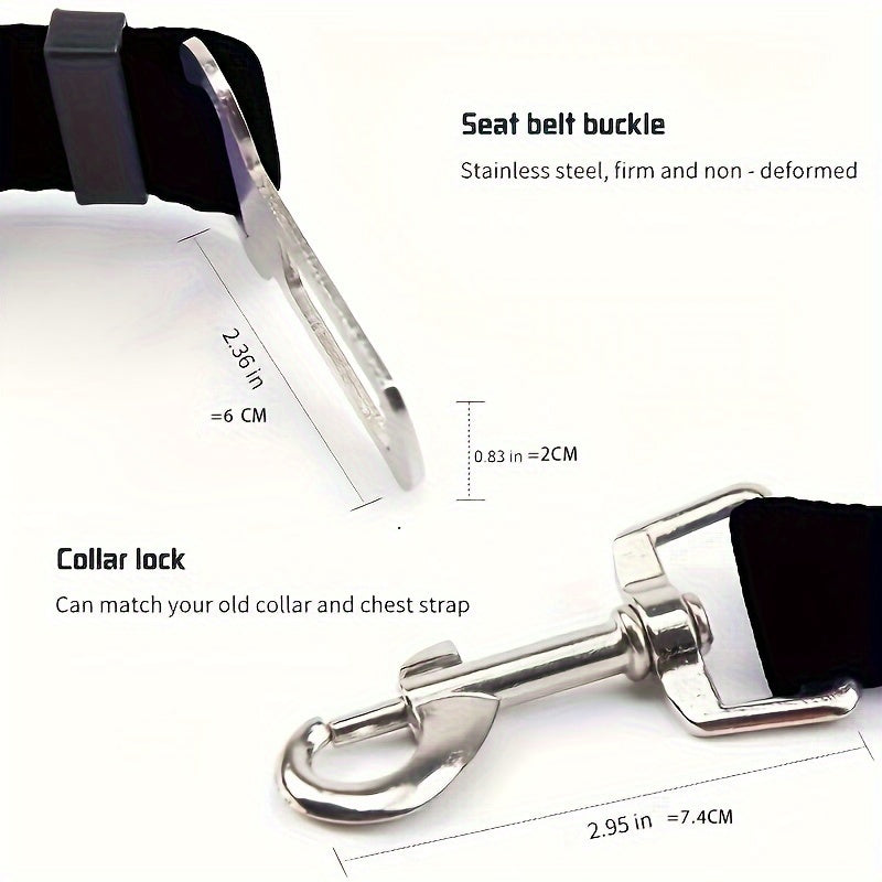 Retractable Pet Safety Seat Belt - 1pc Dog & Cat Car Travel