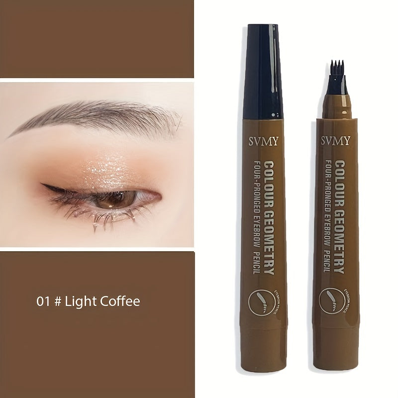 Long-lasting Smooth 4 Split Head Liquid Eyebrow Pencil, Natural And Wild Eyebrow Pencil, Waterproof And Shaping Eyebrow Makeup Tool