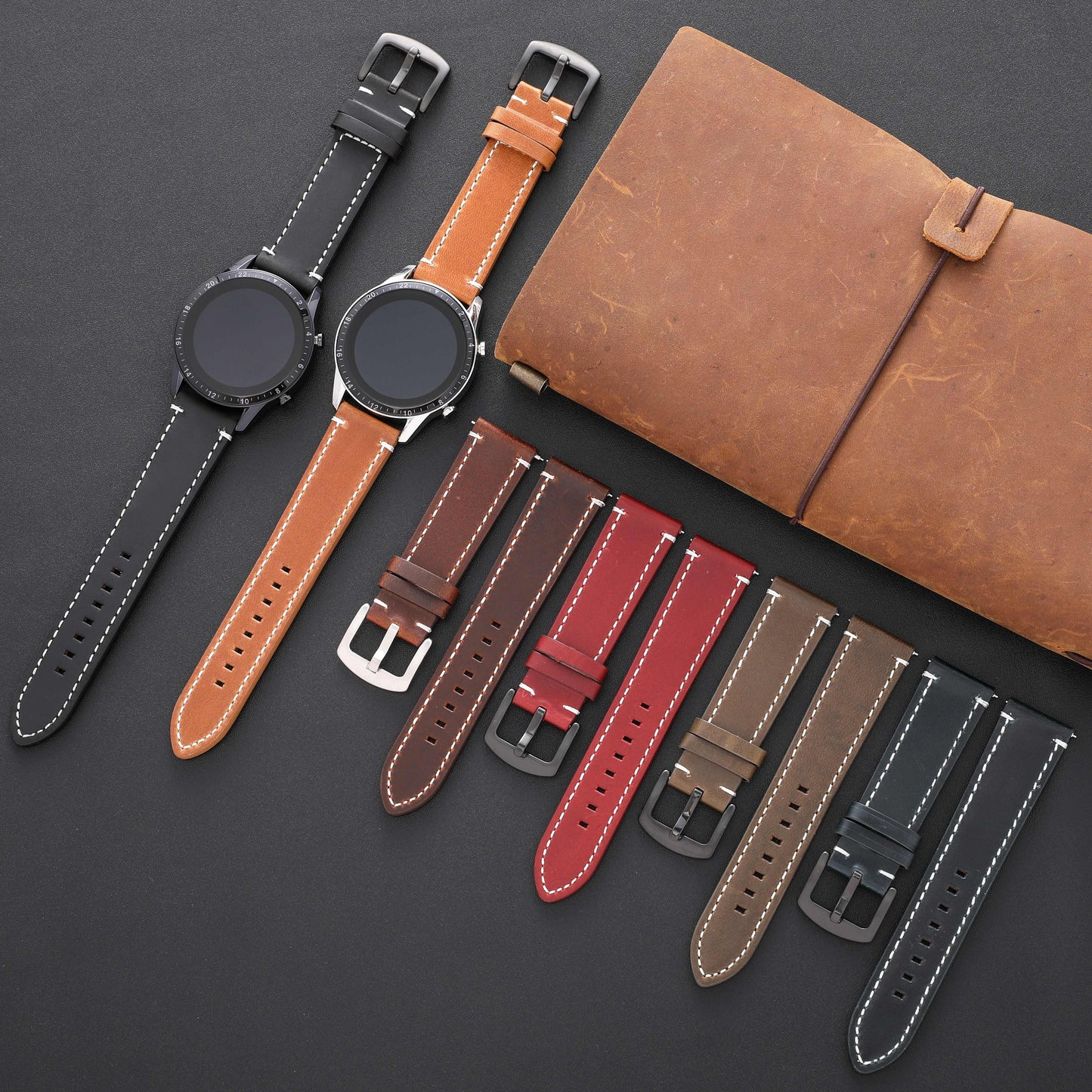 Leather Watch Band, Quick Release Strap, Retro Top Layer Cow Leather, Switch Spring Bar, 20mm, 22mm, 24mm Black Buckle, Ideal Choice For Gifts
