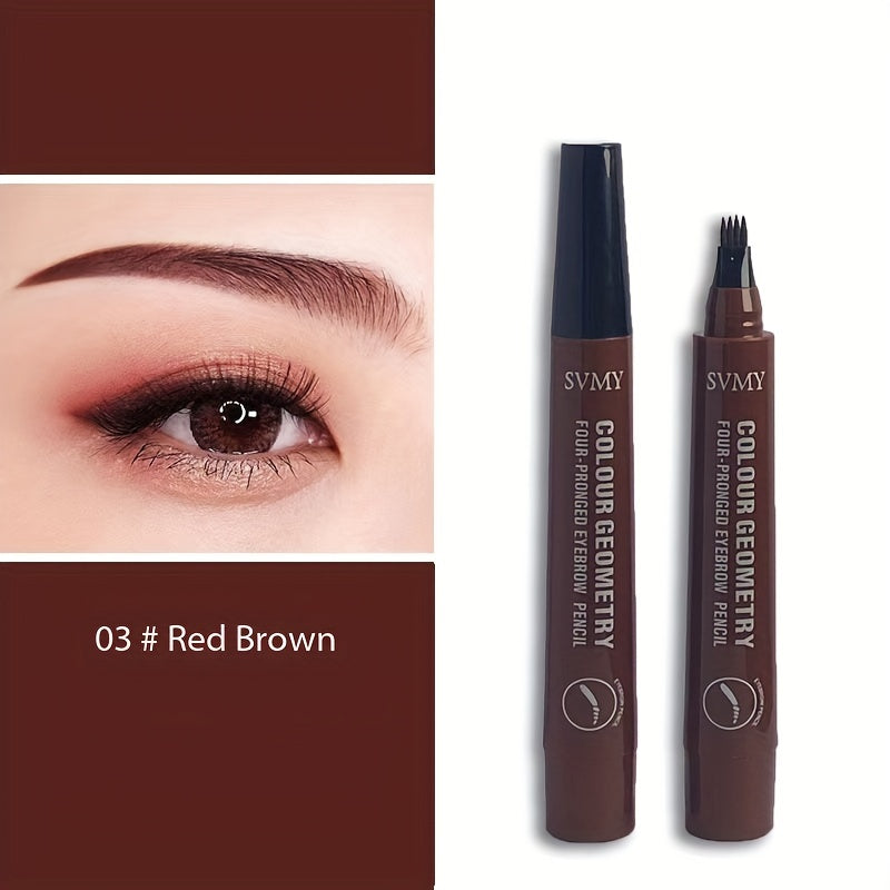 Long-lasting Smooth 4 Split Head Liquid Eyebrow Pencil, Natural And Wild Eyebrow Pencil, Waterproof And Shaping Eyebrow Makeup Tool