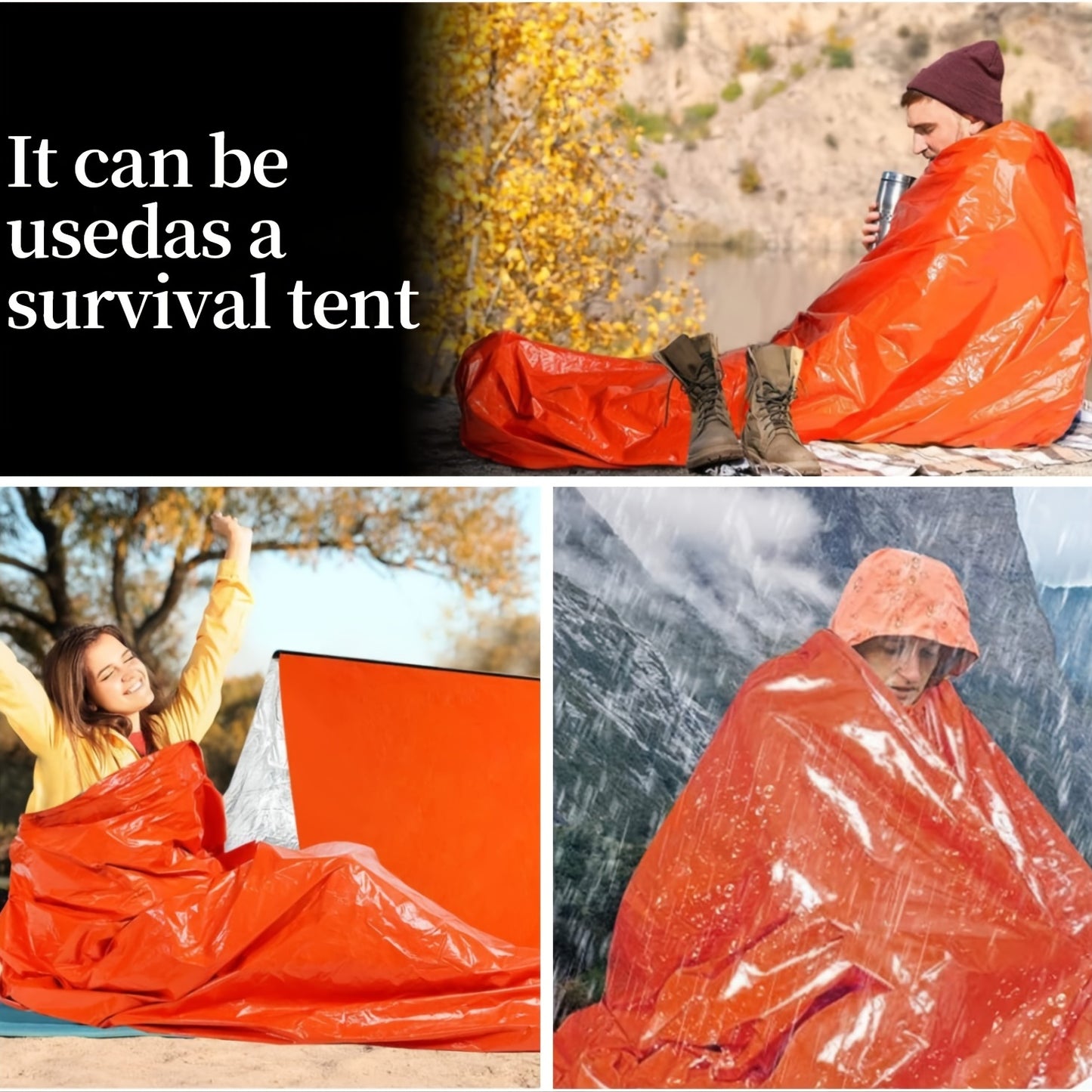 2-Pack Ultra-Lightweight Emergency Sleeping Bags - Insulated Waterproof Bivy Sacks for Camping, Hiking - Durable Portable Survival Blanket Ideal for Outdoor Adventures