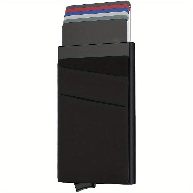 RFID-Secure Aluminum Credit Card Holder - Pop-Up Access, Slim & Lightweight - Perfect Gift for Men