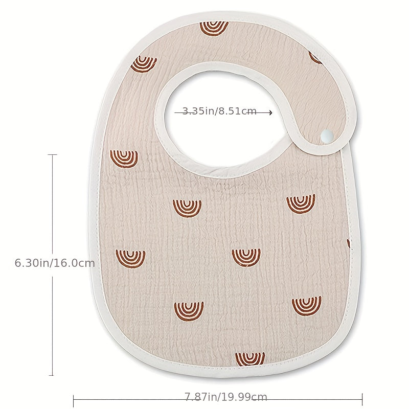 2pcs/Pack Adorable U-Shaped Soft Cotton Bibs - Gentle on Skin, Water-Friendly, Snap Closure, Perfect for Messy Eaters, Drooling, and Feeding Time - Unisex Design for Boys and Girls