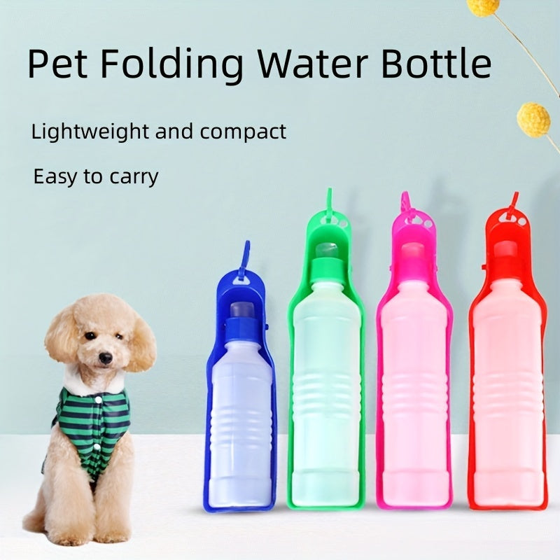 250ml/500ml Foldable Water Bottle For Dogs, Portable Plastic Water Dispenser Outdoor Dog Water Feeder