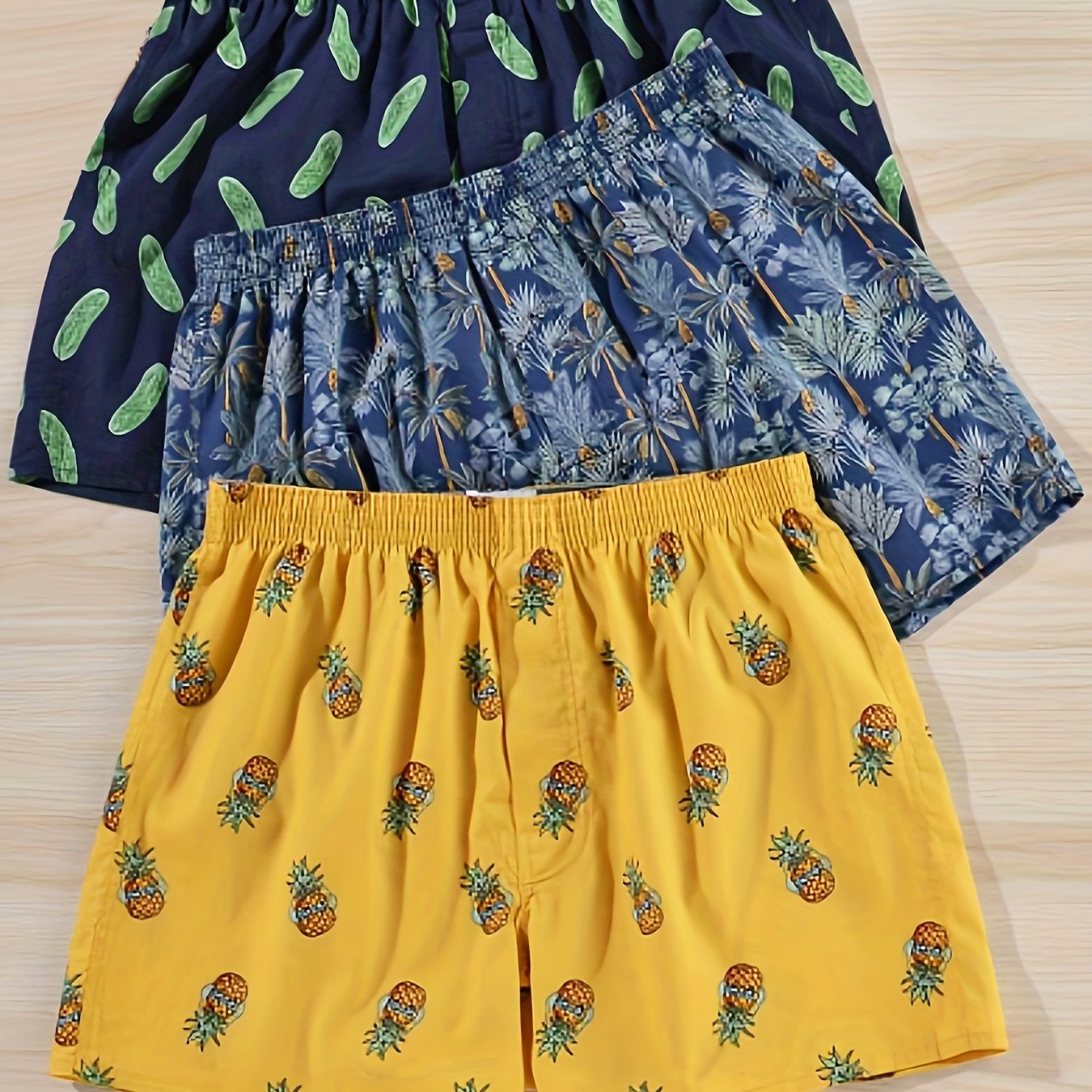 3pcs Men's Vibrant Multicolor Arrow Print Loose-Fit Boxer Shorts - Breathable 100% Cotton Fabric, Ultra-Comfortable, Soft, and Durable Underwear Briefs for Everyday Wear