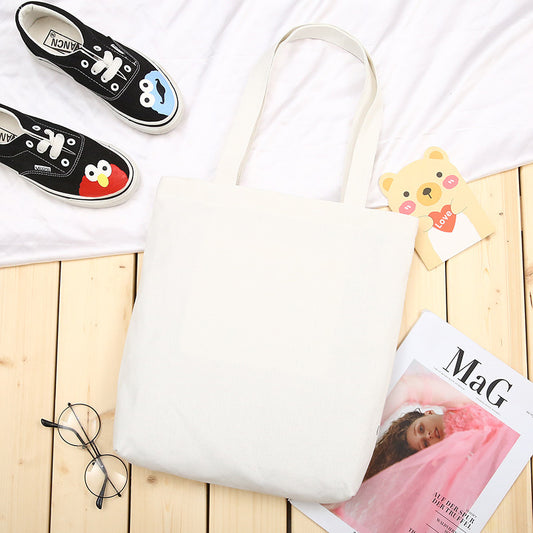 New Korean Version Of Student Canvas Bag Fashion Simple Cartoon Printing Tote Bag Large Capacity Shoulder Bag