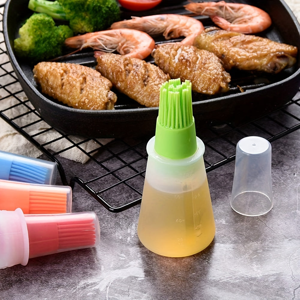 1pc Multi-Use Silicone Oil Brush and Dispenser - Easy-to-Clean, Leakproof, for Grilling, Baking & BBQ