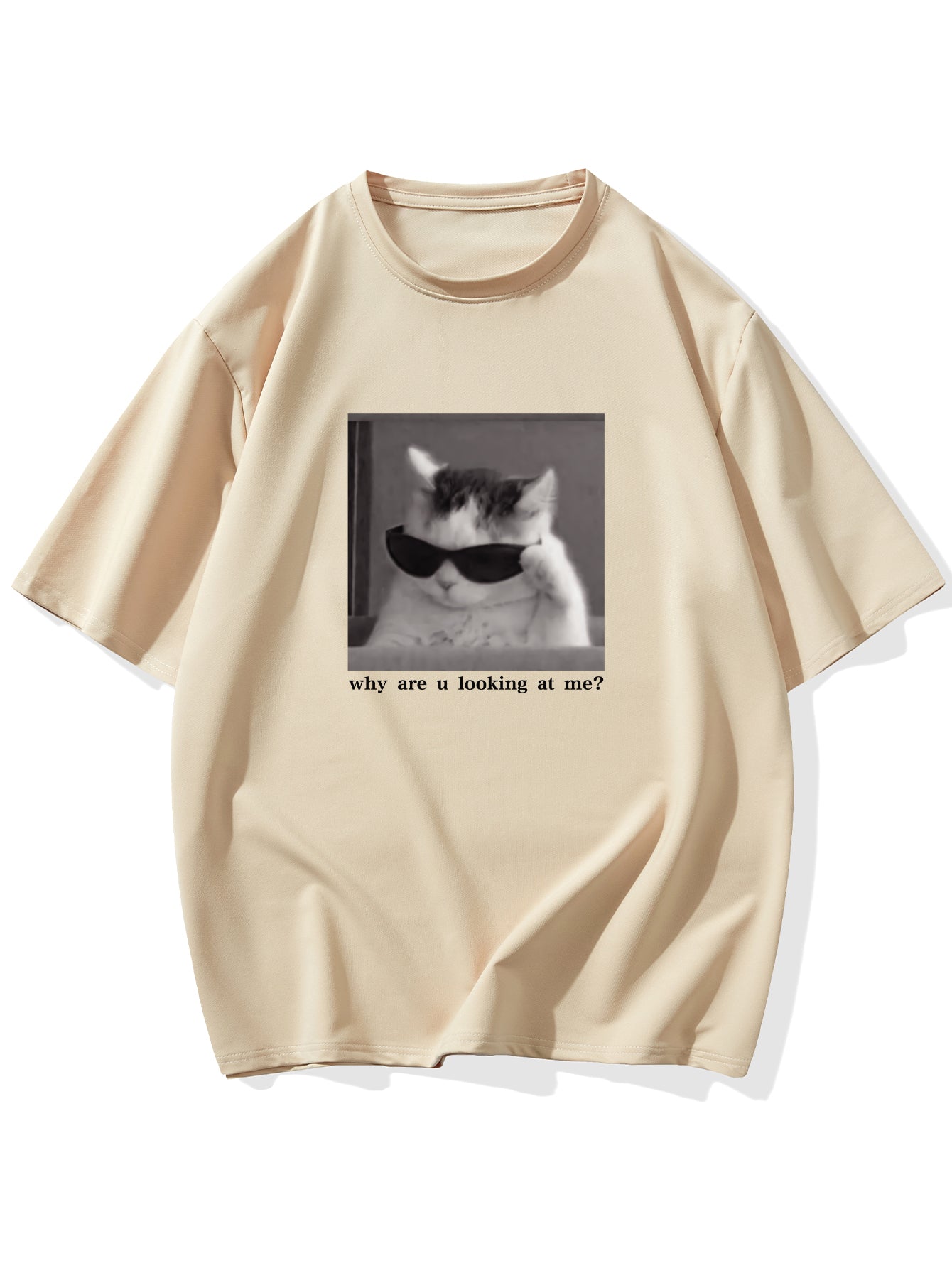 Cool Cat Graphic T-shirt, Men's Casual Multicolor Loose Short Sleeve Shirt