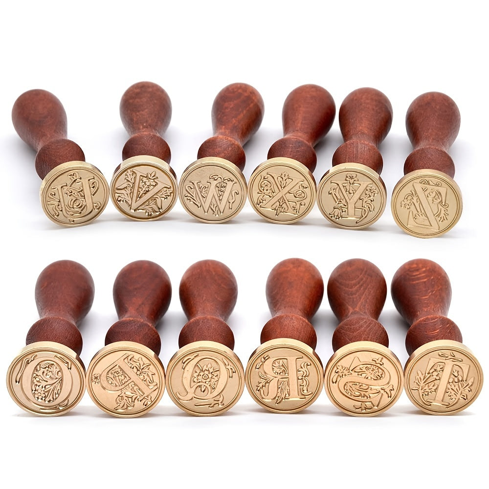 1pc Letter A-M Wax Seal Stamp Vintage Retro