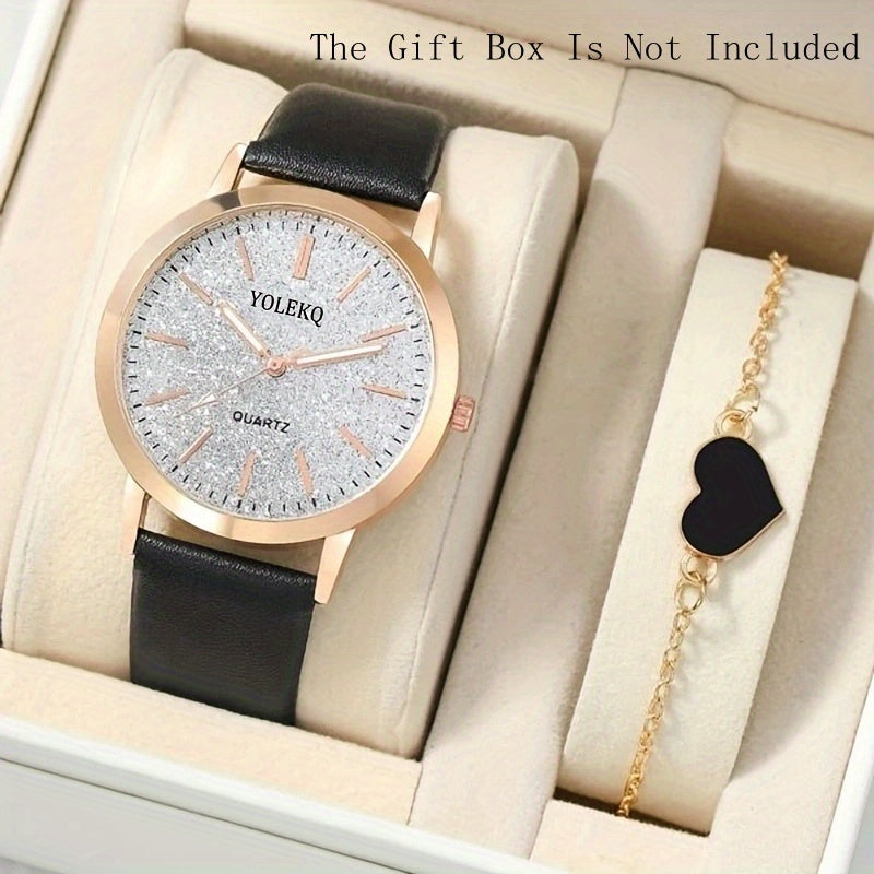 2pcs/Set Quartz Watch Fancy Women Watches Jewelry Sophisticated And Stylish Women Watch