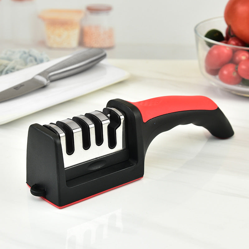 Sharp and Easy: 1pc Multifunctional Four-Stage Kitchen Knife Sharpener - Stainless Steel Kitchen Gadget