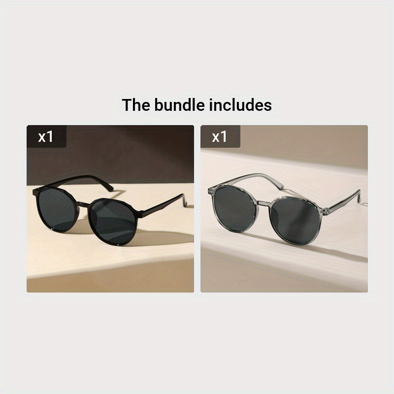 Black Round Frame Classic Casual Sunshade Eyewear
