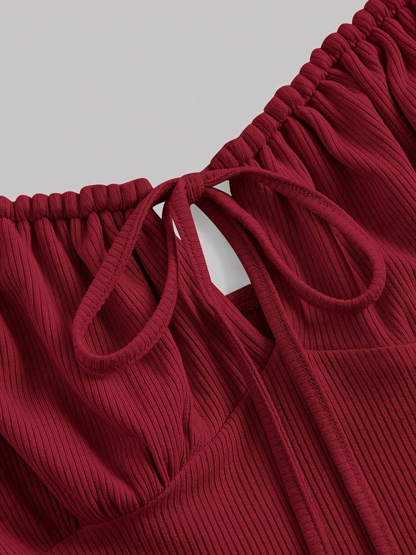 Lace Up Cut Out Ruched Dress