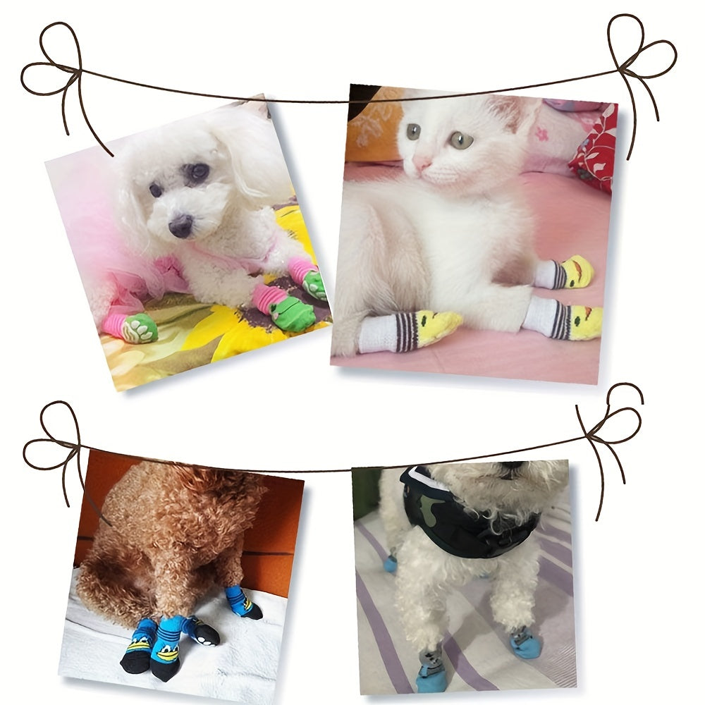 Keep Your Furry Friend Safe with 4pcs Pet Socks for Dogs & Cats!