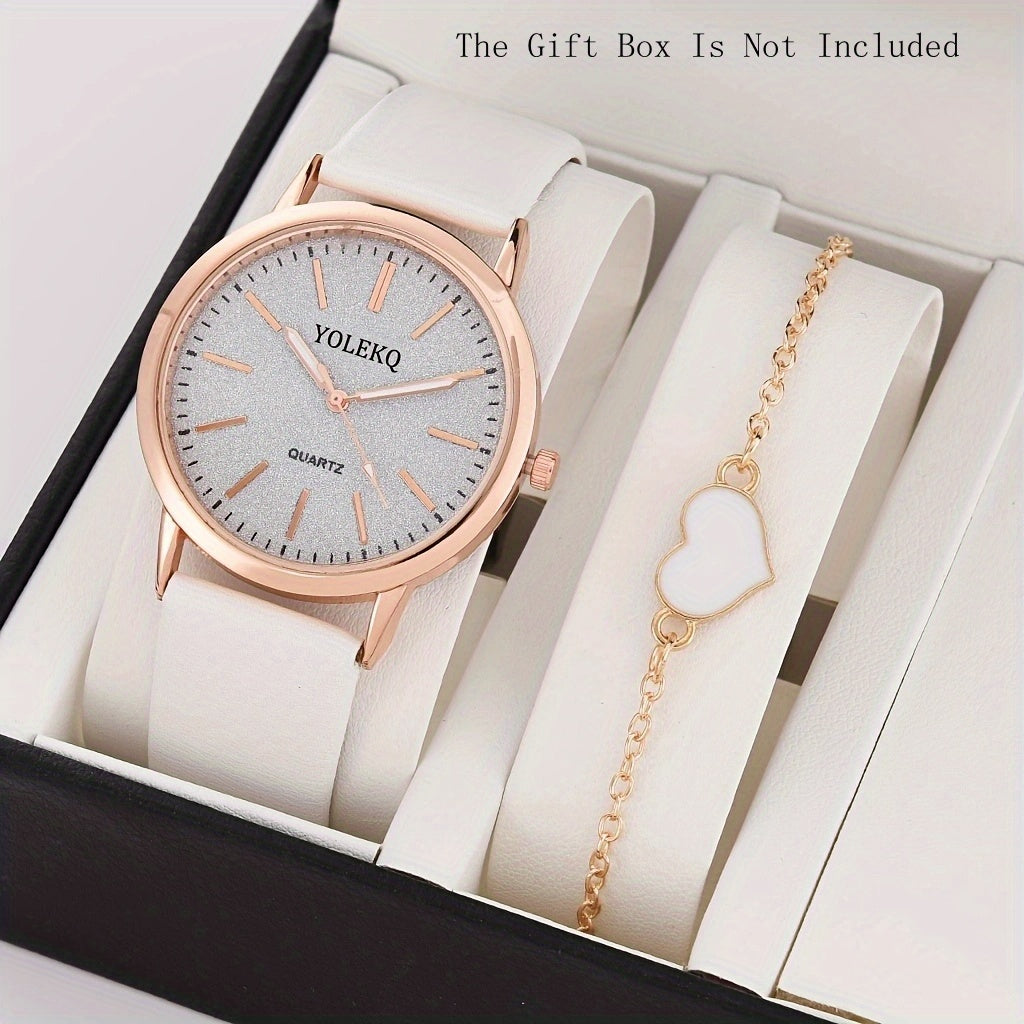 2pcs/Set Quartz Watch Fancy Women Watches Jewelry Sophisticated And Stylish Women Watch