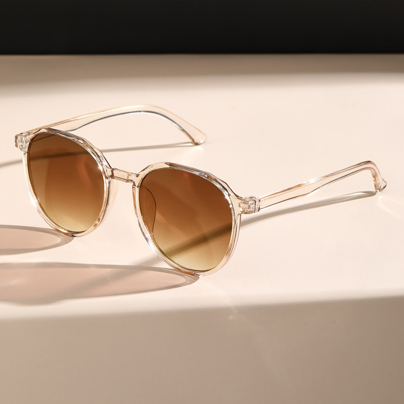Black Round Frame Classic Casual Sunshade Eyewear